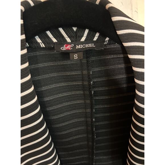 Michel Open Front Black and White Striped Tuxedo Blazer Small 2-6 BOGO - Picture 3 of 5